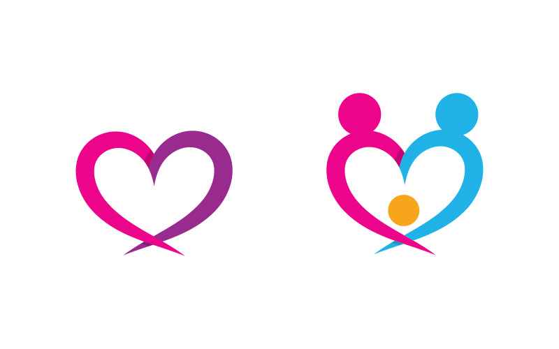 Human care Love adoption group network and social logo design v1.70 Logo Template