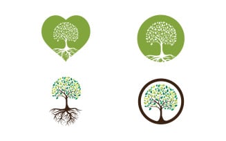 Ecology Tree Leaf vector icon illustration logo design v1.60