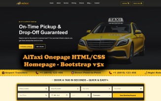 🚖 AITAXI – Modern Taxi Service Onepage Website Template (HTML & CSS)