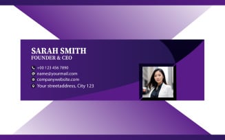 Blue Email Signature Design Template