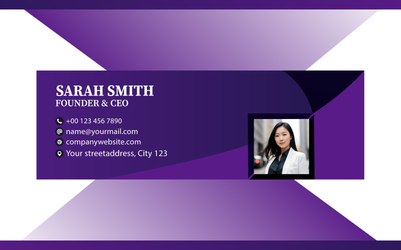 Blue Email Signature Design Template Corporate Identity