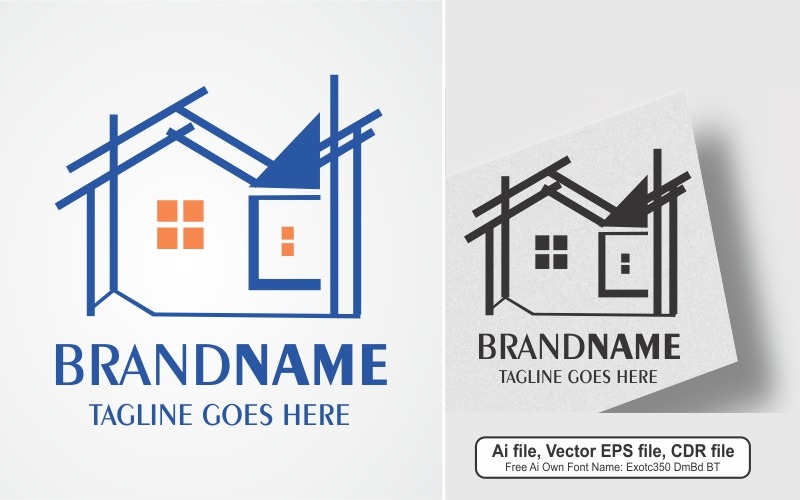 Constriction House Vector Logo Logo Template