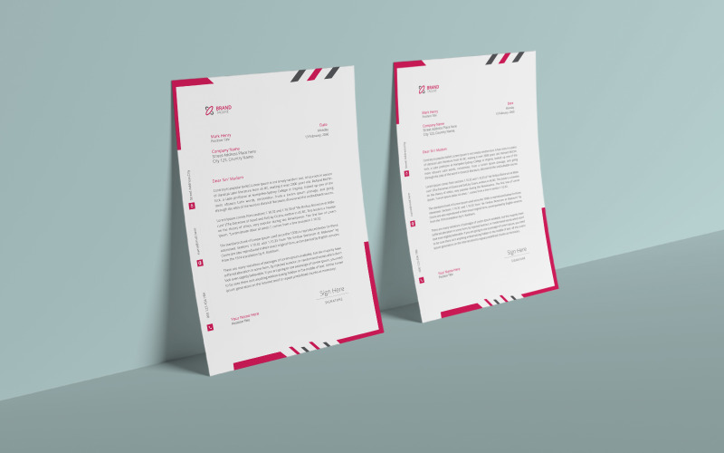 Corporate Modern Letterhead Design Template | A4 Size Corporate Identity