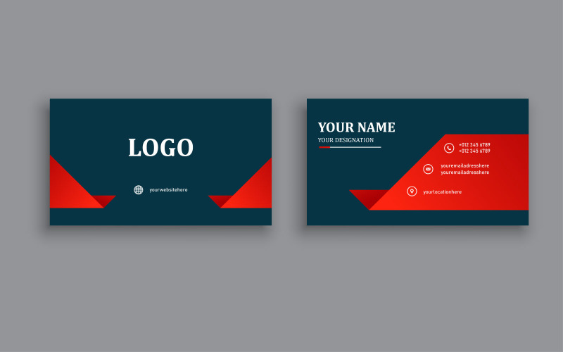 Creative Business Card Design Template In red Corporate Identity