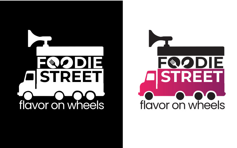 Fast Food Truck Delivery Service Logo for Restaurant, Cafe or Online Catering Delivery Template Logo Template