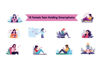 10 Teen Female Holding Smartphone