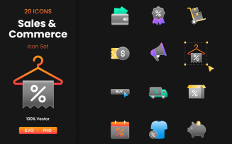 20 Sales Icon Pack collection