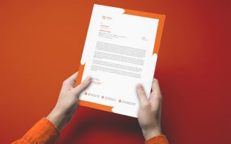 Modern Company Letterhead Design Template with Orange color