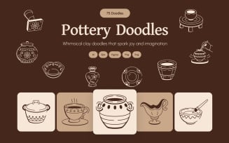 Modern Pottery Doodles Art Set