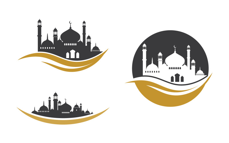 Mosque Islamic Vector logo design illustration Template v3.2 Logo Template