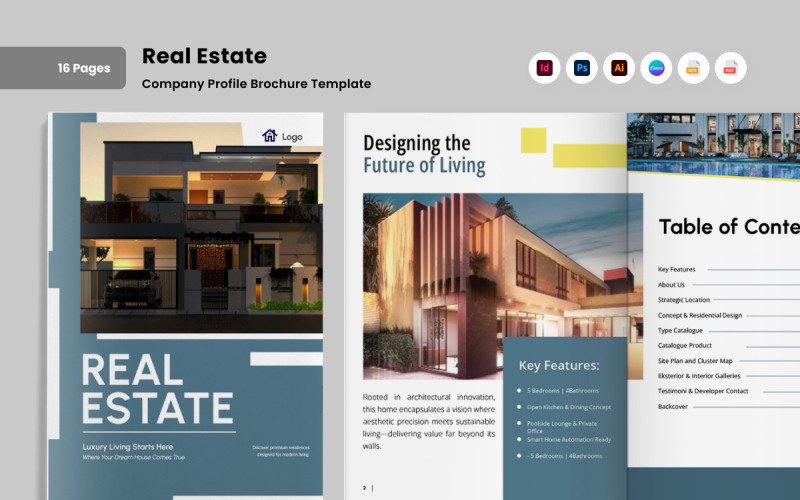 Property Catalog Brochure for Real Estate Magazine Template