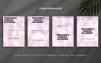 Teacher’s Lesson Planner Cover Templates - Minimal Editable Design for KDP, School, and Print Use