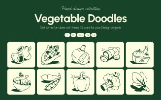 Vegetables Drawing Illustration Set