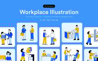 Workplace Illustrations Art Set