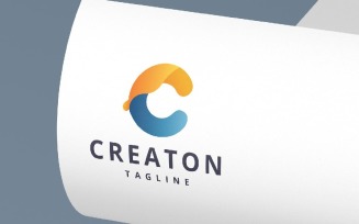 Abstract Flowing C Letter Logo