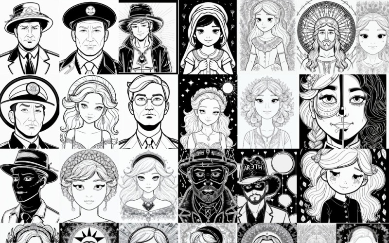 AI Portrait Gallery Collection - 26 Unique Designs Illustration