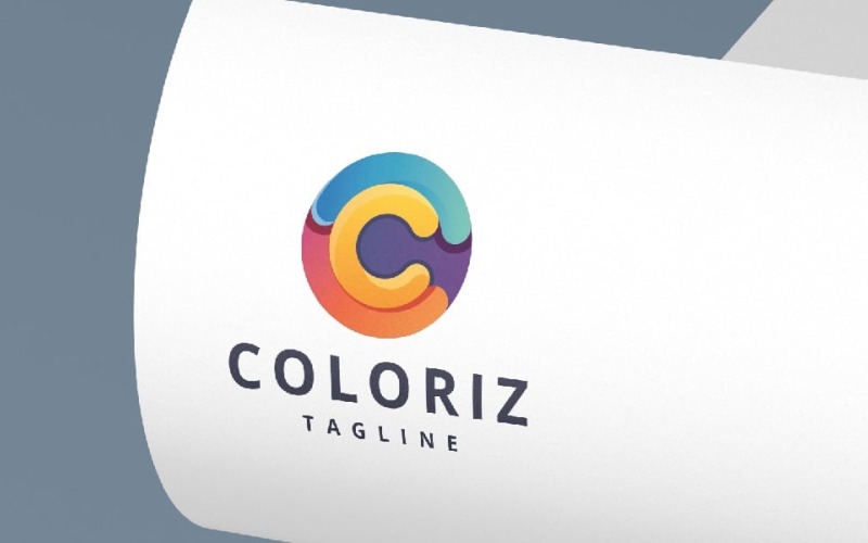 Colorful Circular C Letter Logo Logo Template