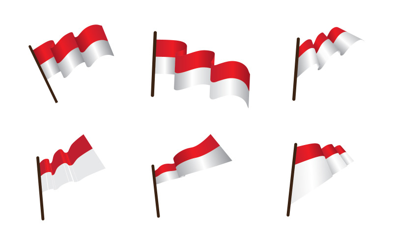 Indonesia Flag Vector Illustration Design Template v.1