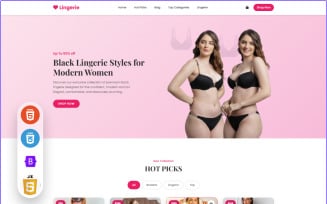 Lingerie - Premium Lingerie Shop Collection HTML Landing Page Template