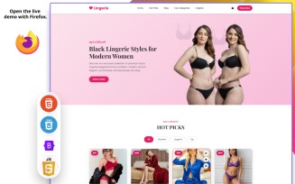 Lingerie - Premium Lingerie Shop Collection HTML Landing Page Template