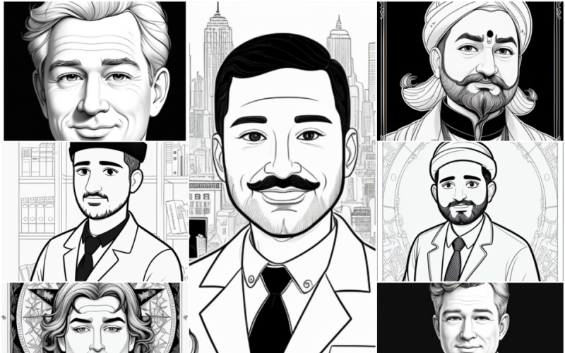 Professional Portrait Collection - AI Art Showcase Illustration