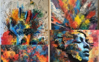 Vibrant Explosion: AI Abstract Art Collection