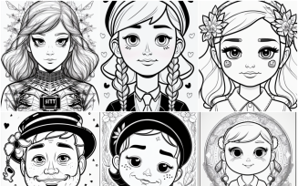 Whimsical Six Character Portrait Collection