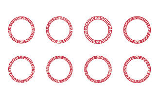 Chinese border Vector illustration design template v.4