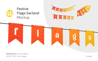 Festive Flags Garland Mockup Set