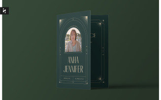 Green Aesthetic Funeral Program