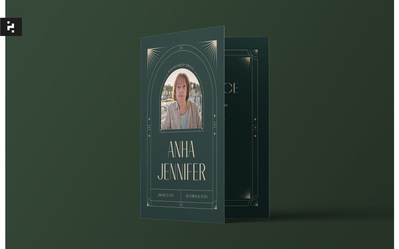 Green Aesthetic Funeral Program Corporate Identity