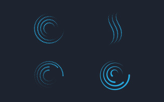 Hi tech halftone circle dots vector illustration design template v1.1