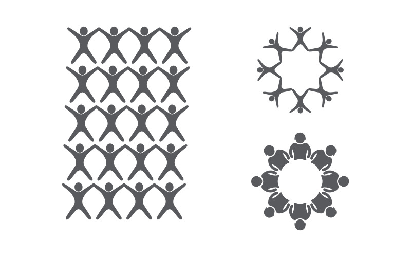 Human care group network and social logo design v1.3 Illustration