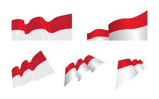 Indonesia Flag Vector Illustration Design Template v.3