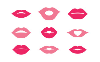 Lips icon vector illustration design Template v.6