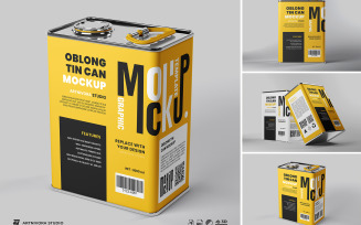 Oblong Tin Can Mockup Sets