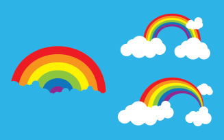 Rainbow vector icon illustration design template v.1