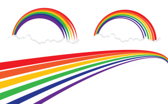 Rainbow vector icon illustration design template v.2