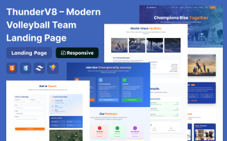 ThunderV8 – Modern Volleyball Team Landing Page