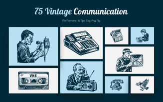 Vintage Communication Illustration Set