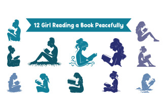 12 Girl Reading a Book Peacefully