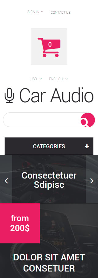 Kit Graphique #53686 Car Audio Prestashop Template - Smartphone Layout 2