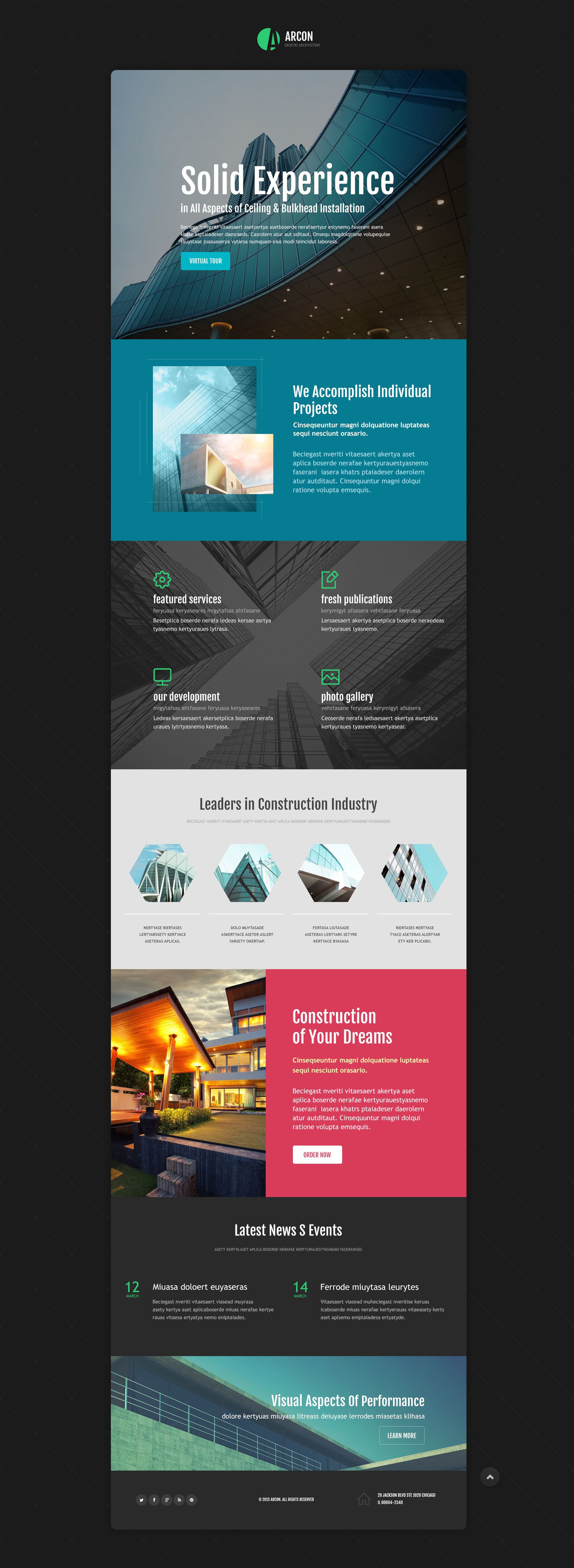 Architecture Responsive Landing Page Template - screenshot