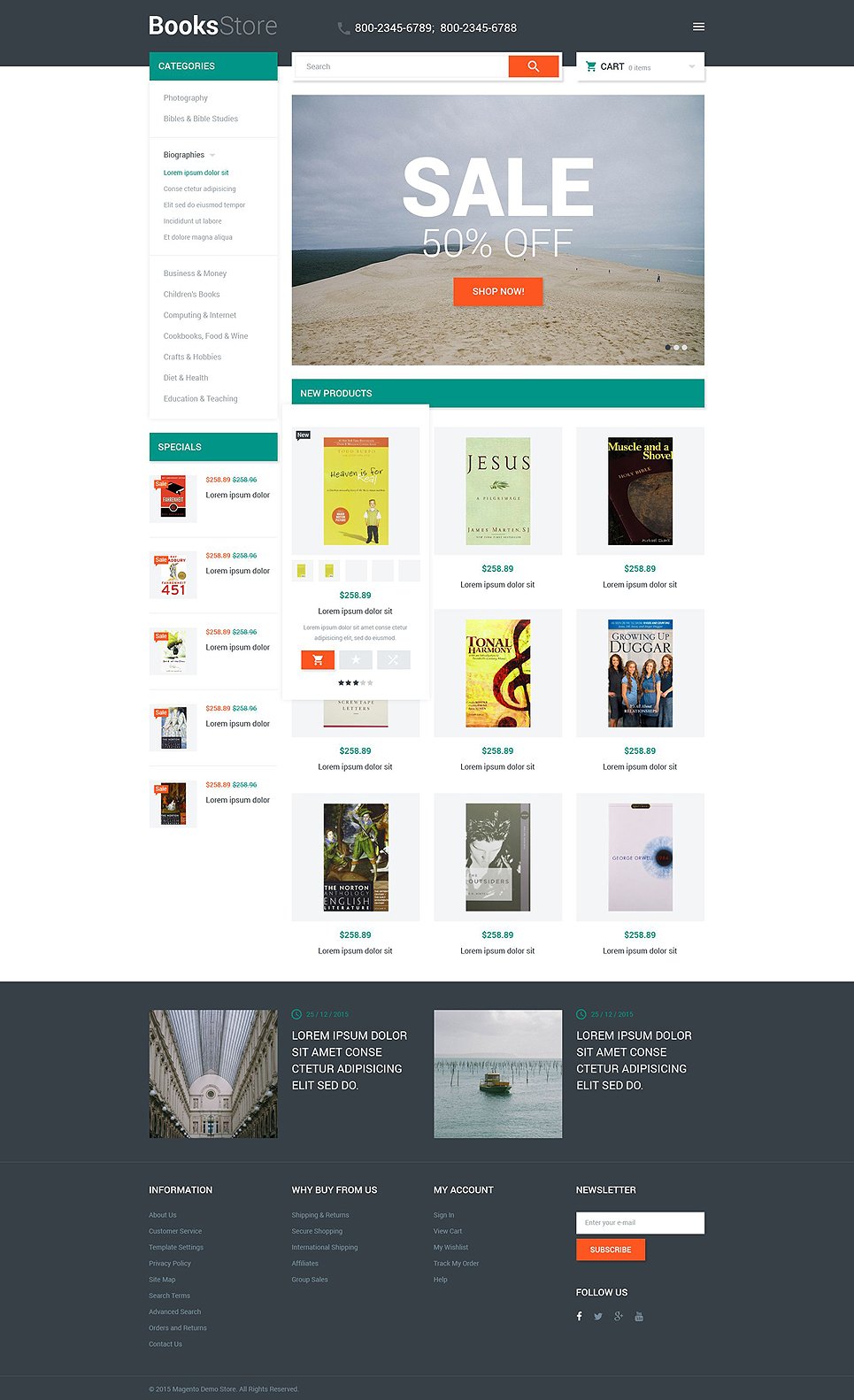 Books Store Magento Theme New Screenshots BIG