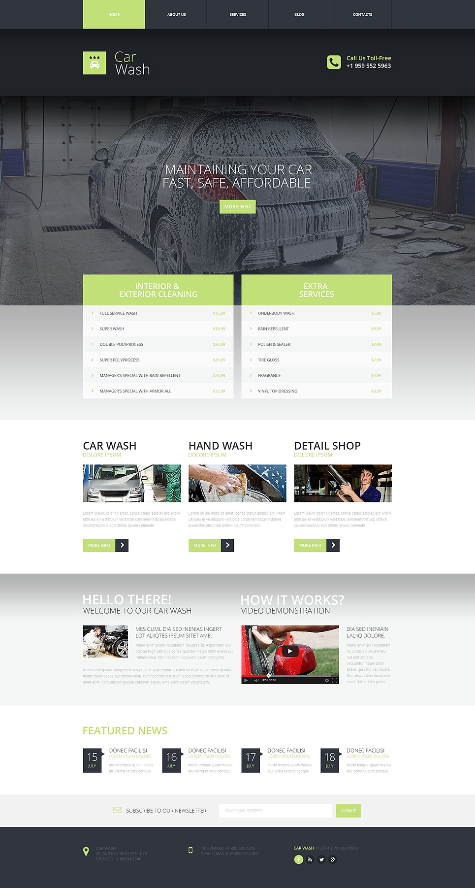 Car Wash Responsive Website Template New Screenshots BIG