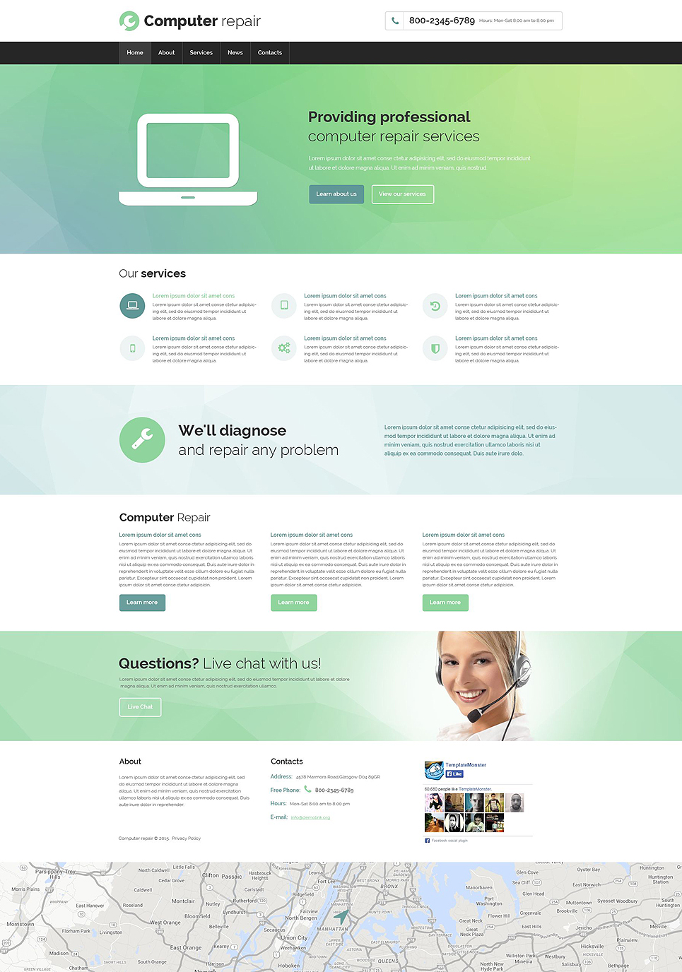 Computer Repair Responsive Website Template New Screenshots BIG