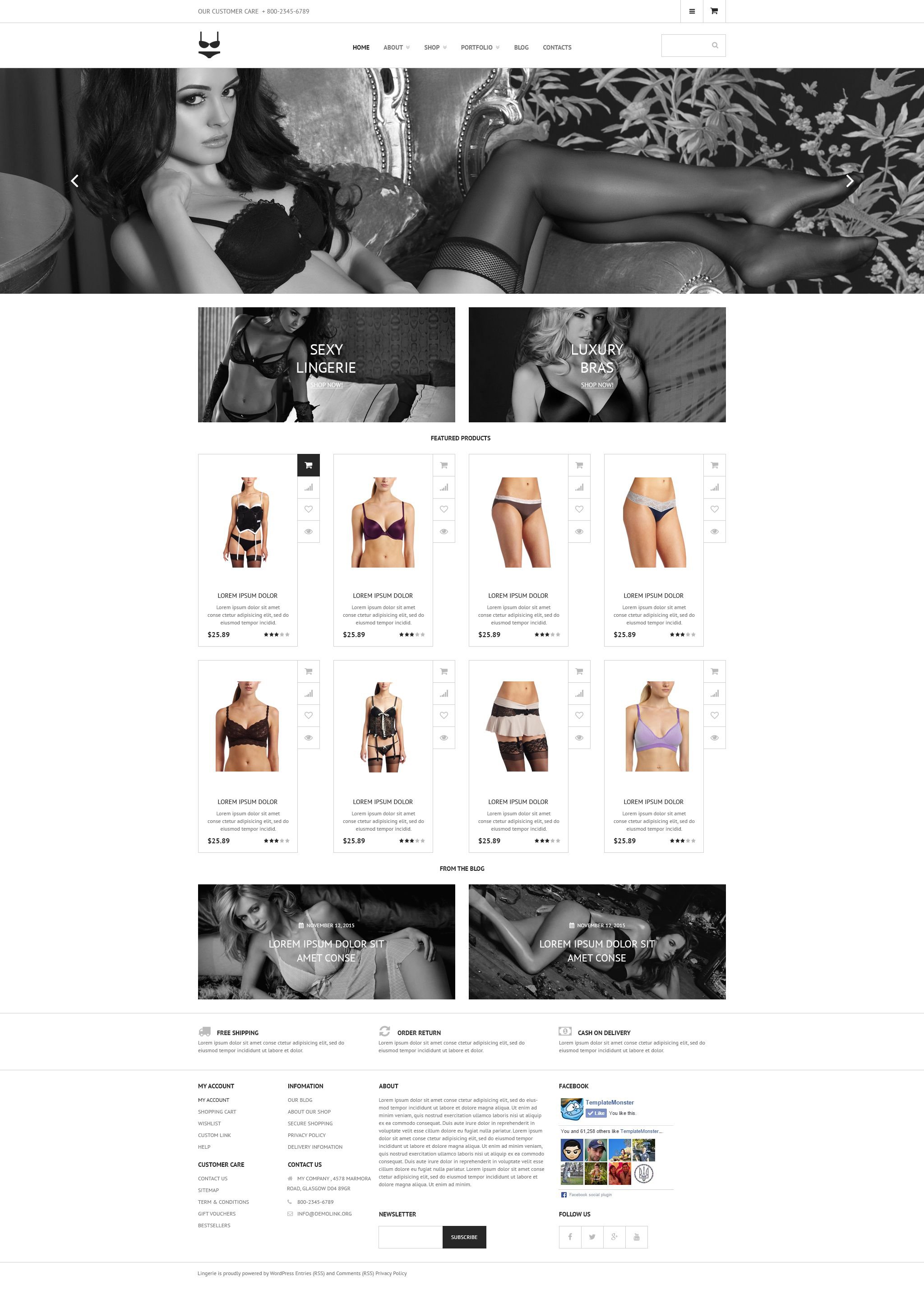 "Intimate Apparel" Responsive WooCommerce Thema №53656 - screenshot