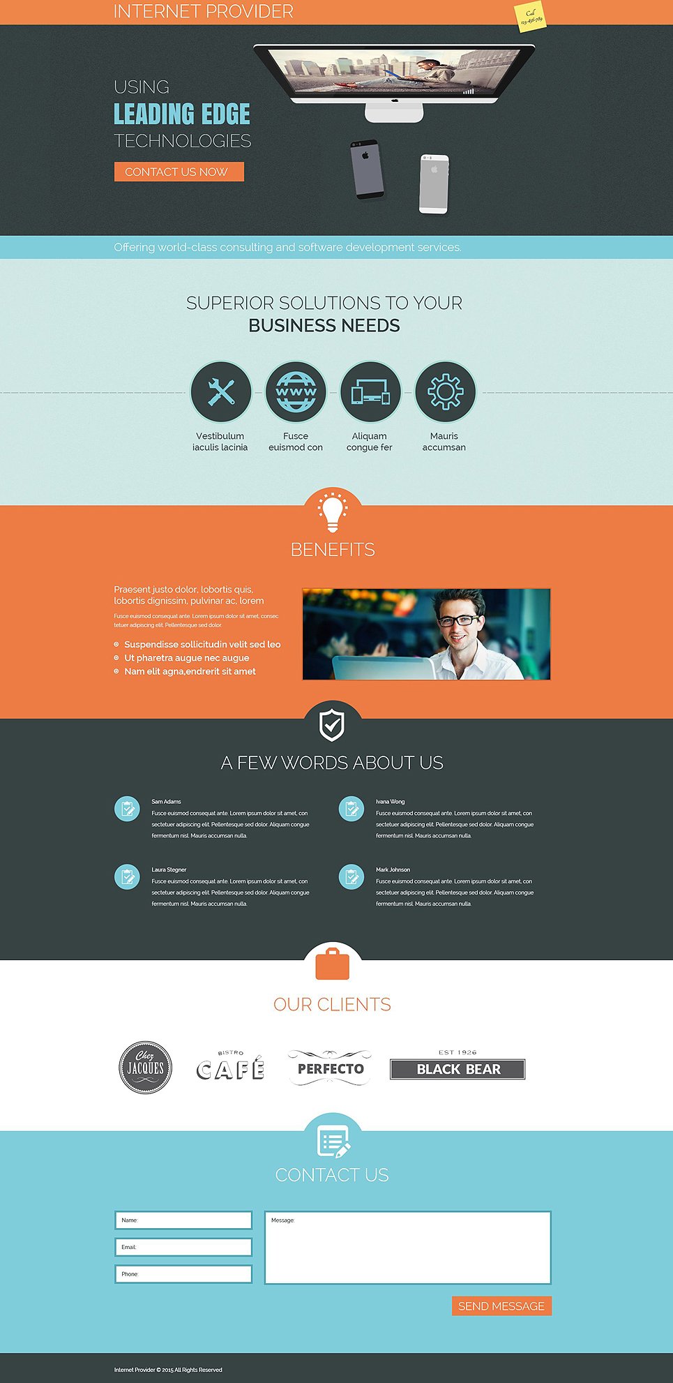 ISP Responsive Landing Page Template 53666