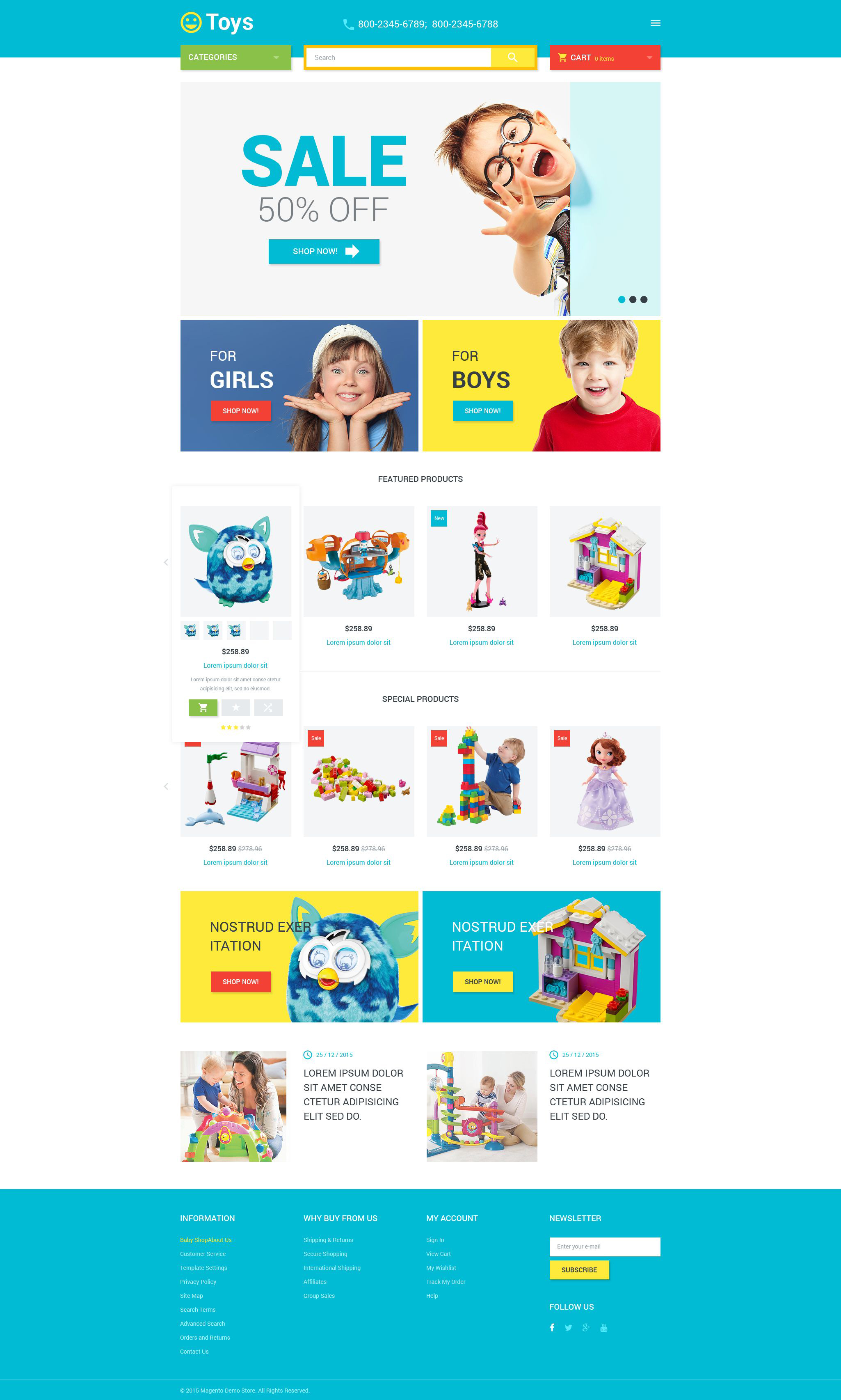 Modello Magento Responsive #53681 "Toys Store" - screenshot