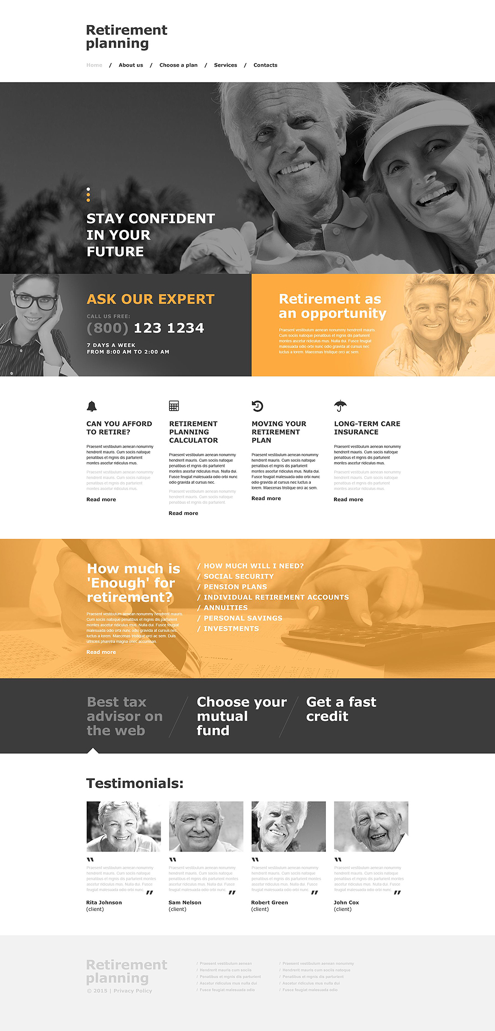 Retirement Planning Muse Template New Screenshots BIG